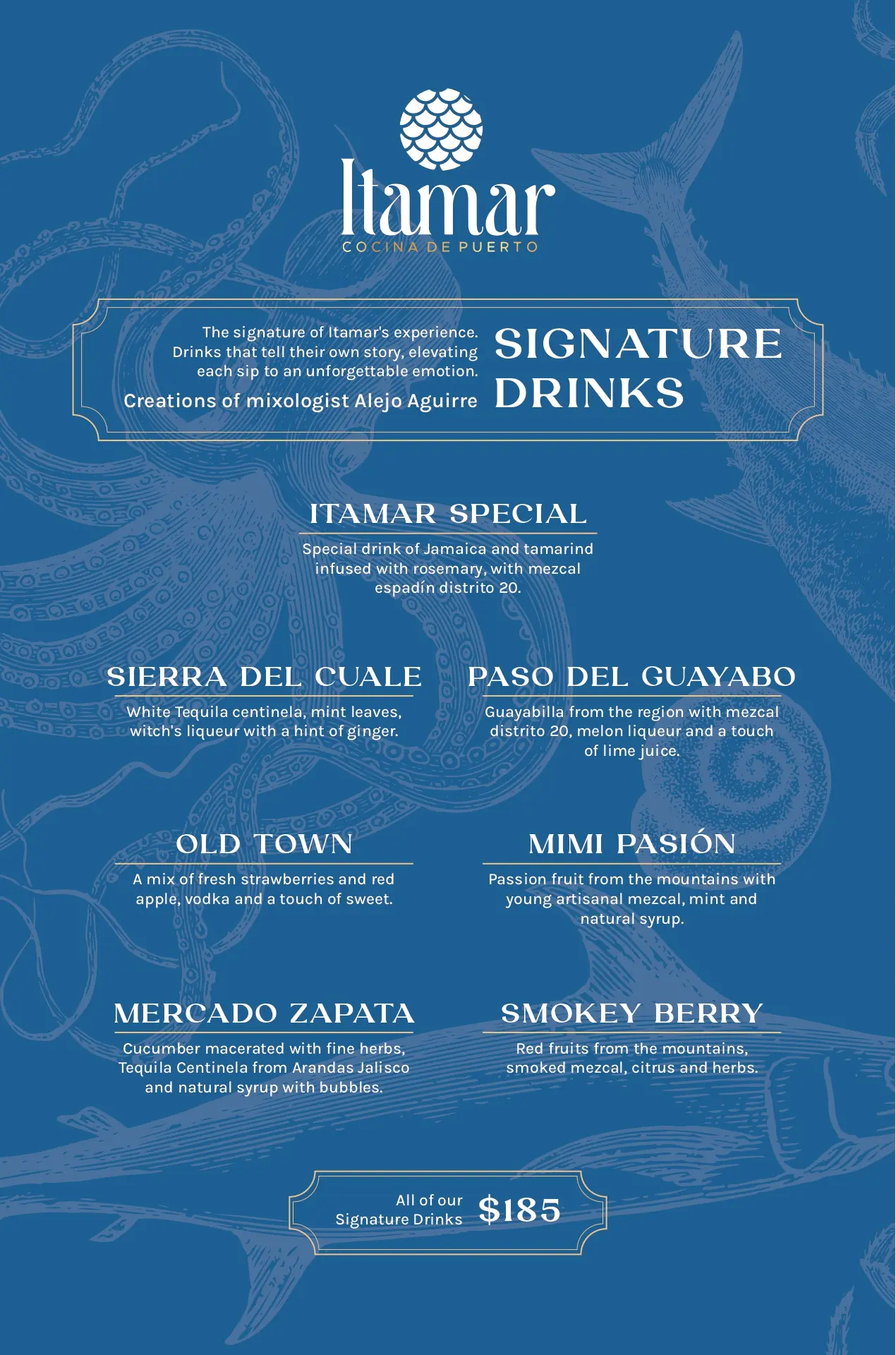 Pagina 1 del menu de bebidas