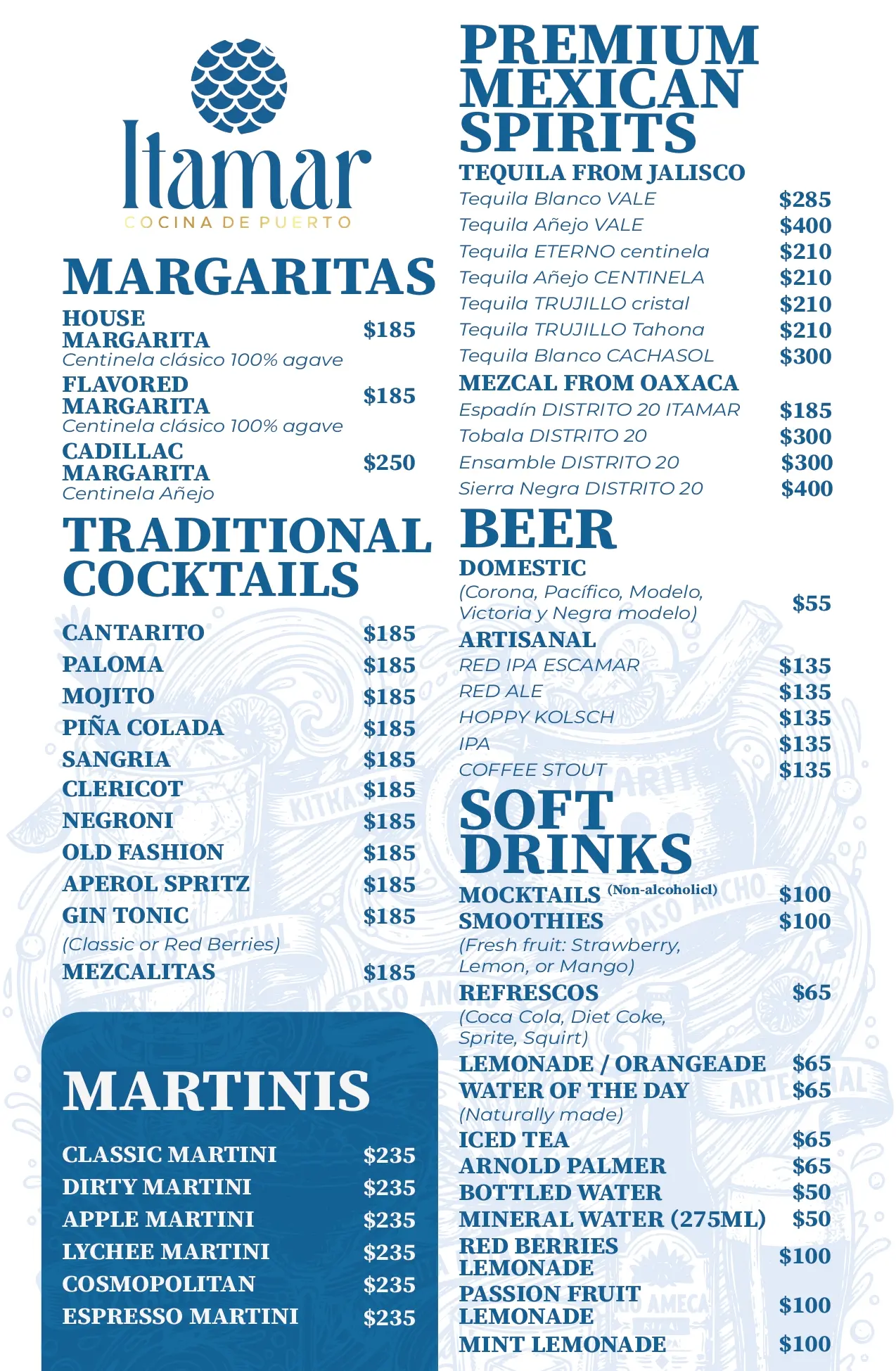 Menú de bebidas, página 2