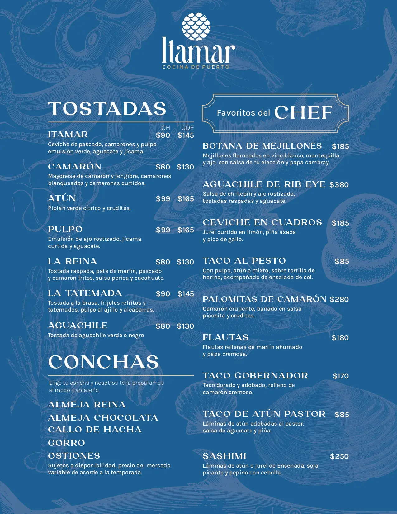 Pagina 1 del menu de platillos