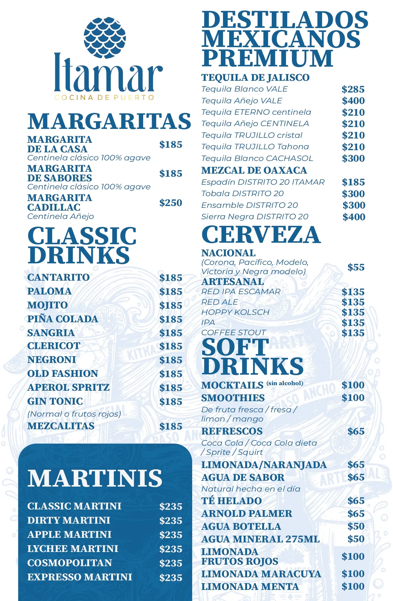 Menú de bebidas, página 2